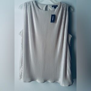 Express champagne satin pleated blouse sleeveless dressy top size M